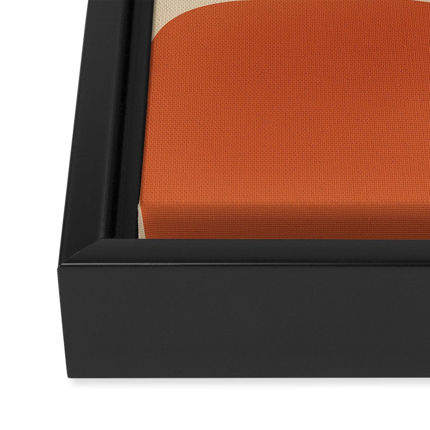 Copacetic Retro Abstract in Mid Mod Burnt Orange and Beige Framed Canvas Print Gallery Image 3