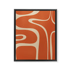 Copacetic Retro Abstract in Mid Mod Burnt Orange and Beige Framed Canvas Print Gallery Image 8