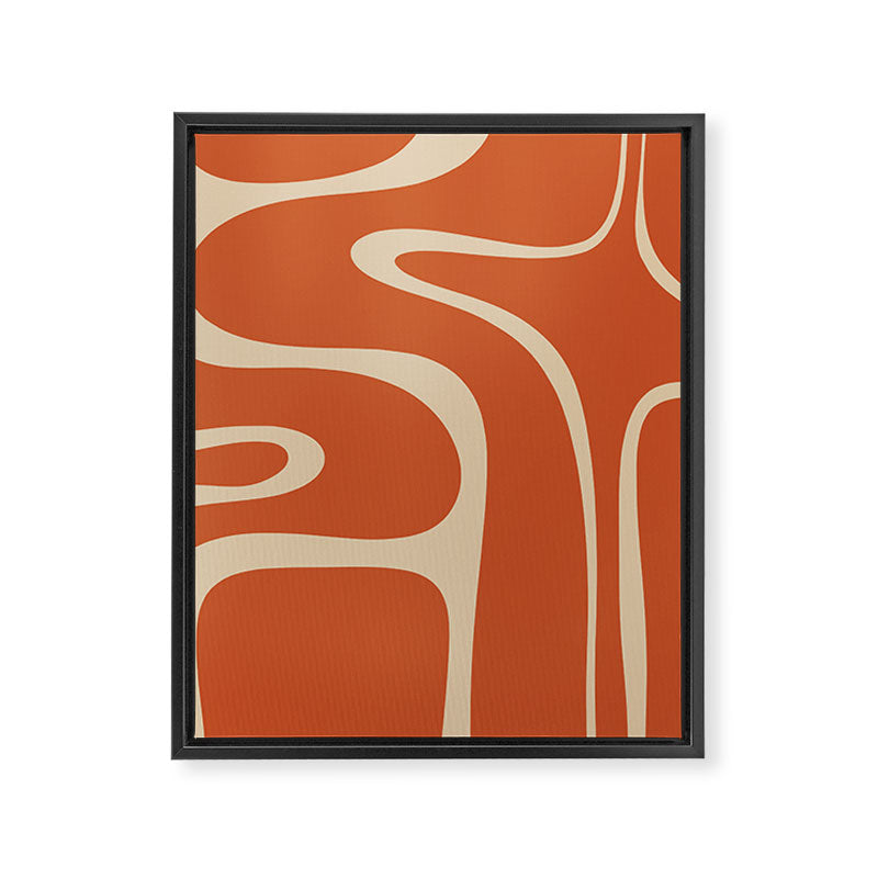 Copacetic Retro Abstract in Mid Mod Burnt Orange and Beige Framed Canvas Print Gallery Image 8