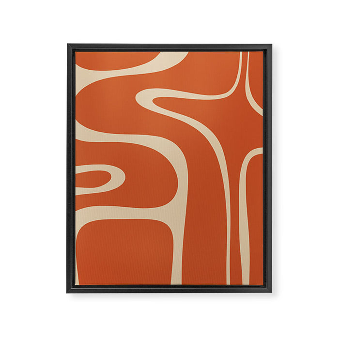 Copacetic Retro Abstract in Mid Mod Burnt Orange and Beige Framed Canvas Print Gallery Image 1