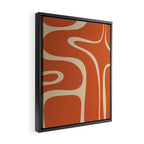 Copacetic Retro Abstract in Mid Mod Burnt Orange and Beige Framed Canvas Print Gallery Image 2