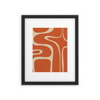 Copacetic Retro Abstract in Mid Mod Burnt Orange and Beige Framed Art Print Gallery Image 6