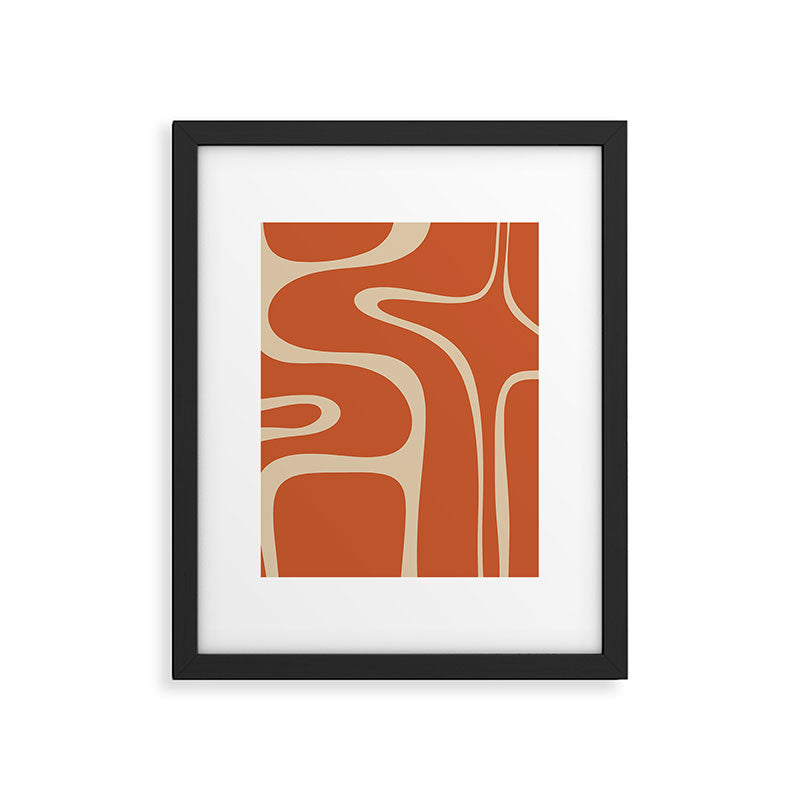 Copacetic Retro Abstract in Mid Mod Burnt Orange and Beige Framed Art Print Gallery Image 6