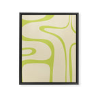 Copacetic Retro Abstract in Light Lime Linden Green and Cream Beige Framed Canvas Print Gallery Image 8