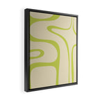 Copacetic Retro Abstract in Light Lime Linden Green and Cream Beige Framed Canvas Print Gallery Image 2