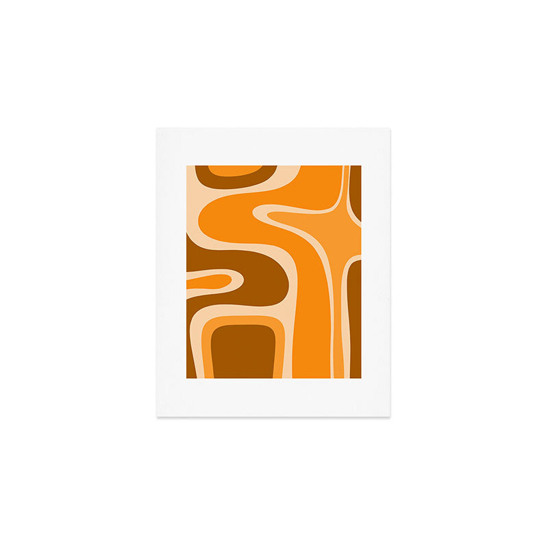 Copacetic Retro Abstract in Pumpkin Orange Art Print Gallery Image 1