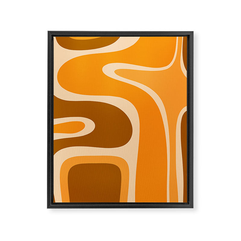 Copacetic Retro Abstract in Pumpkin Orange Framed Canvas Print Gallery Image 8