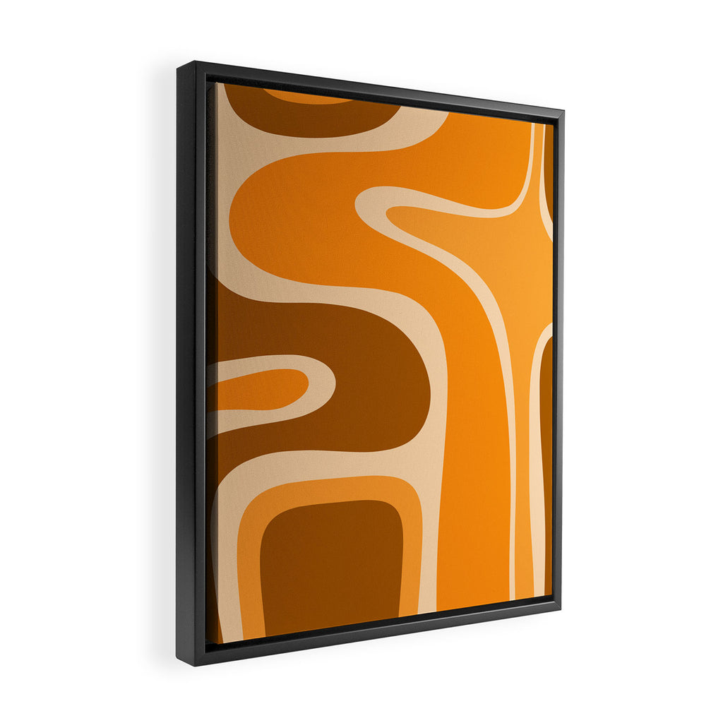 Copacetic Retro Abstract in Pumpkin Orange Framed Canvas Print Gallery Image 2