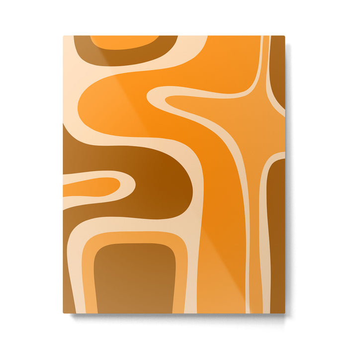 Copacetic Retro Abstract in Pumpkin Orange Metal Print Gallery Image 1