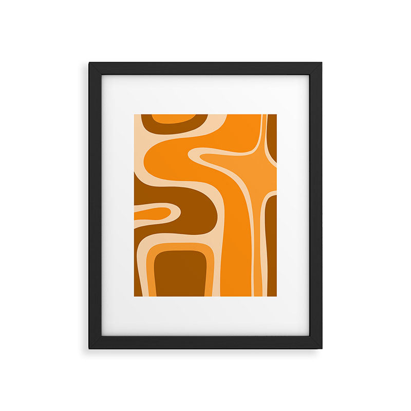Copacetic Retro Abstract in Pumpkin Orange Framed Art Print Gallery Image 6