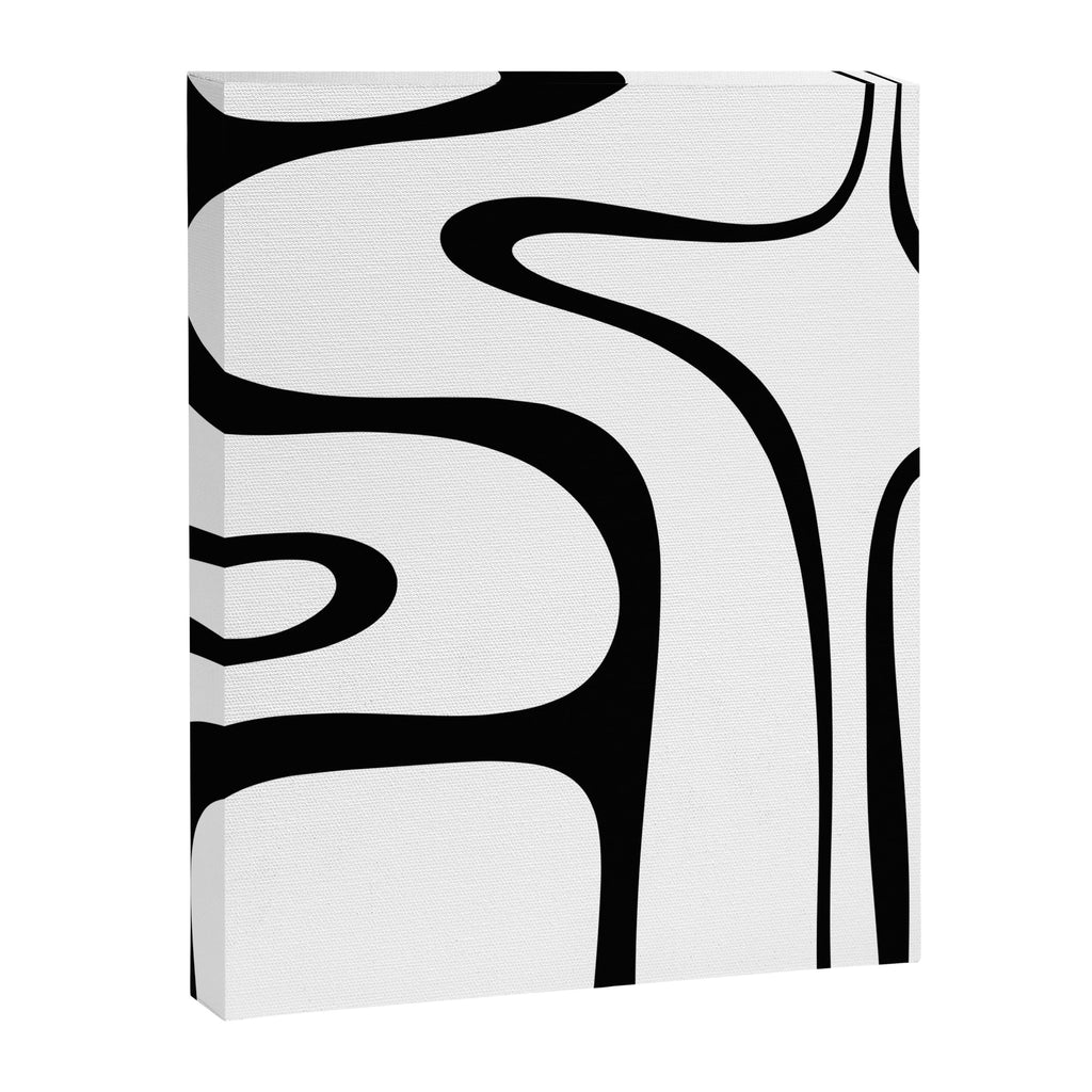 Copacetic Retro Abstract Pattern Black and White Canvas Print Gallery Image 8