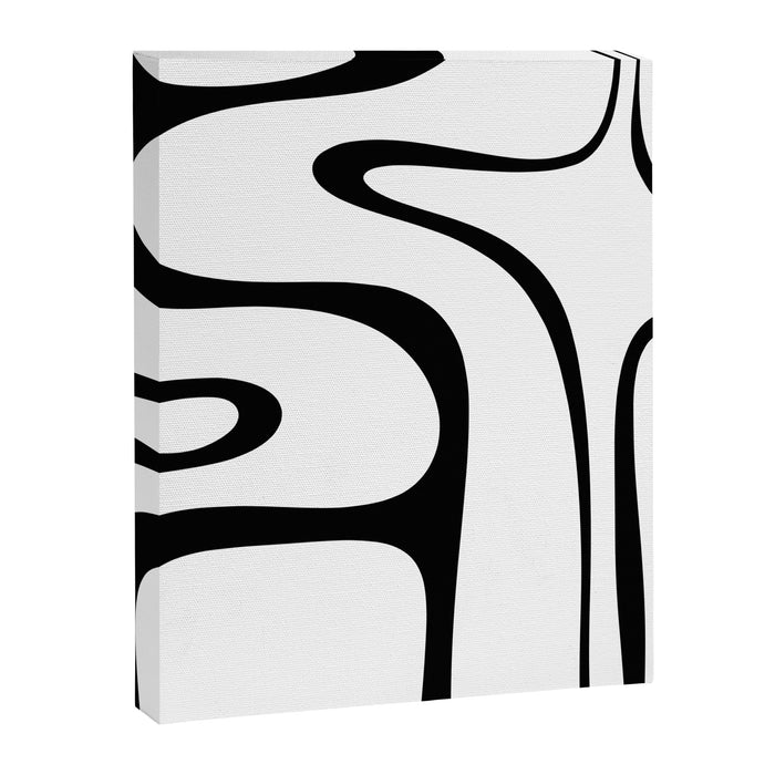 Copacetic Retro Abstract Pattern Black and White Canvas Print Gallery Image 1