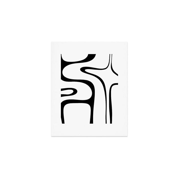 Copacetic Retro Abstract Pattern Black and White Art Print Gallery Image 1