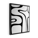 Copacetic Retro Abstract Pattern Black and White Framed Canvas Print Gallery Image 2