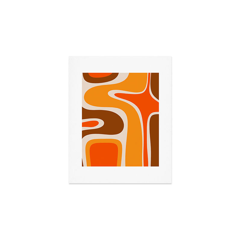 Copacetic Retro Abstract Pattern in 70s Brown Orange Beige Art Print Gallery Image 1