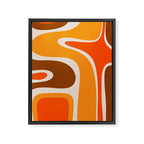Copacetic Retro Abstract Pattern in 70s Brown Orange Beige Framed Canvas Print Gallery Image 8