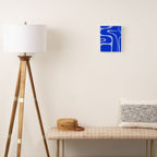 Copacetic Retro Abstract Pattern in Royal Blue and Light Blue Canvas Print Gallery Image 2