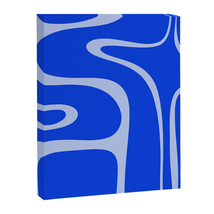 Copacetic Retro Abstract Pattern in Royal Blue and Light Blue Canvas Print Gallery Image 1