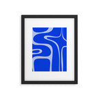 Copacetic Retro Abstract Pattern in Royal Blue and Light Blue Framed Art Print Gallery Image 6