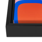 Copacetic Retro Abstract Pattern Pink Orange-Red Bright Blue Framed Canvas Print Gallery Image 3