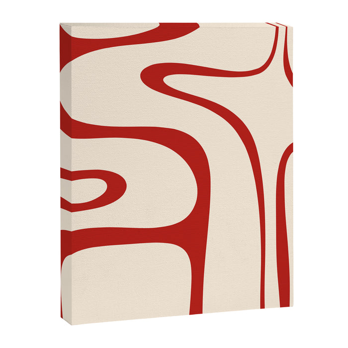 Copacetic Retro Abstract Pattern Red and Cream Canvas Print Gallery Image 1