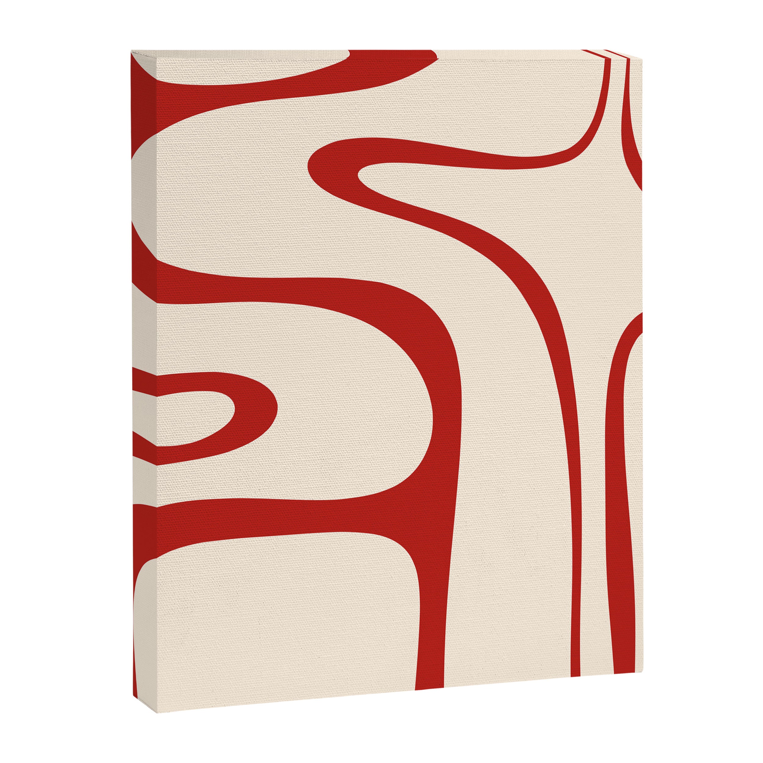 Copacetic Retro Abstract Pattern Red and Cream Canvas Print Gallery Image 8