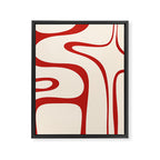 Copacetic Retro Abstract Pattern Red and Cream Framed Canvas Print Gallery Image 8