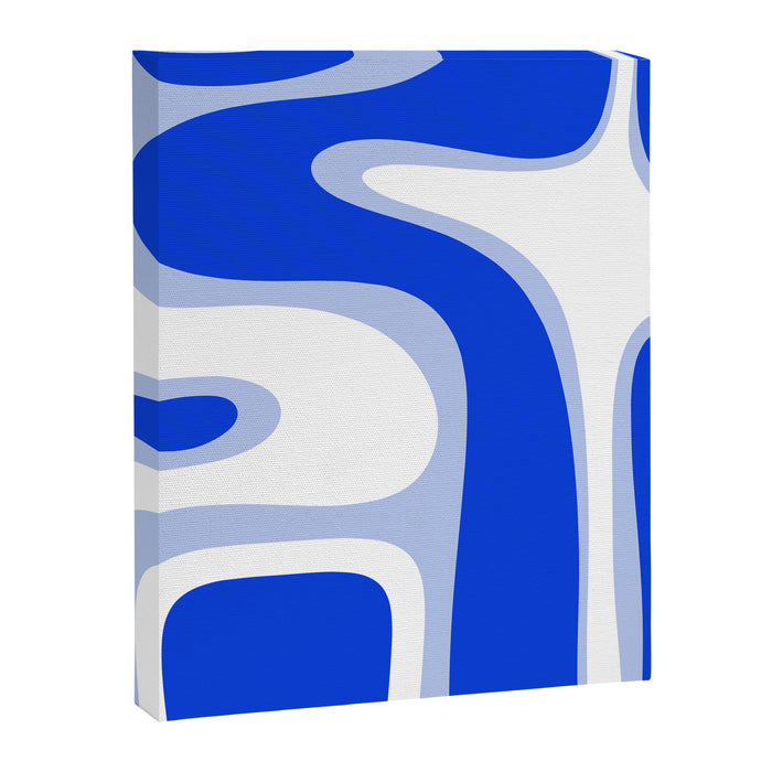 Copacetic Retro Abstract Royal Blue Light Blue White Canvas Print Gallery Image 1