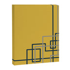 Corner Deco Minimalist Geometric Pattern in Navy Blue, Gray, and Light Mustard Canvas Print Gallery Image 8