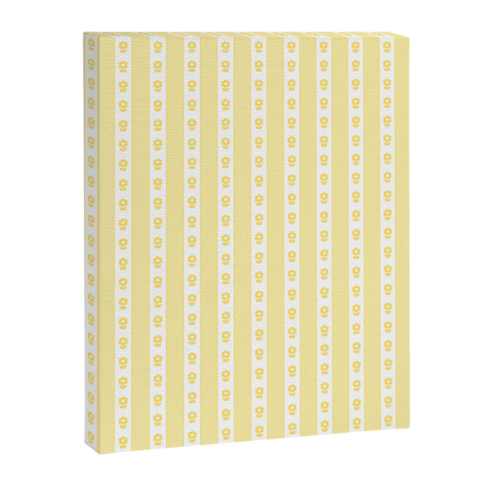 Cottage Stripes and Flowers in Yellow and White Canvas Print Gallery Image 1
