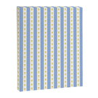 Cottage Stripes and Flowers Pattern in Sky Blue, Yellow, and White Canvas Print Gallery Image 6
