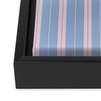 Cottage Stripes Double Stripe Pattern in Light Blue and Baby Pink Framed Canvas Print Gallery Image 3