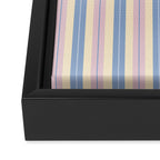 Cottage Stripes Double Stripe Pattern in Pastel Blue Pink Cream Framed Canvas Print Gallery Image 3