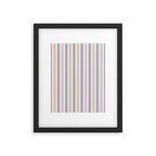 Cottage Stripes Double Stripe Pattern in Pastel Blue Pink Cream Framed Art Print Gallery Image 6