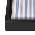 Cottage Stripes Double Stripe Pattern in Pastel Blue Pink White Framed Canvas Print Gallery Image 3