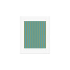 Cottage Stripes Eclectic Vertical Pattern in Green and Blue Art Print Gallery Image 1