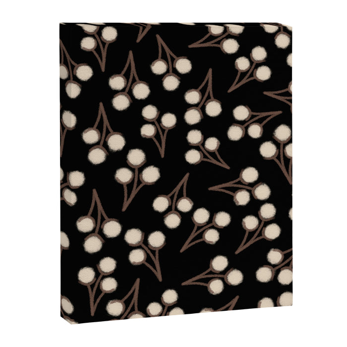Cotton Stems Botanical Pattern in Brown, Cream, and Black II Canvas Print Gallery Image 1