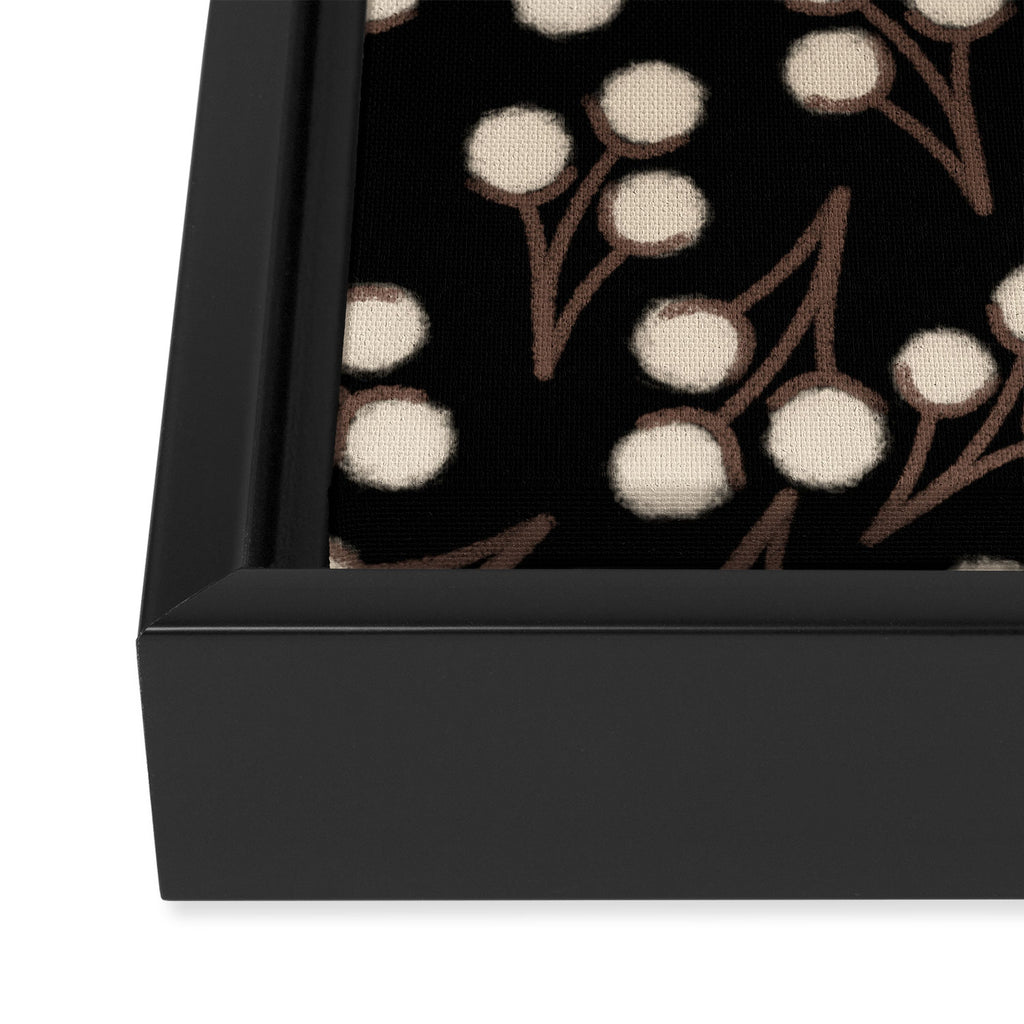 Cotton Stems Botanical Pattern in Brown, Cream, and Black II Framed Canvas Print Gallery Image 3