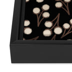 Cotton Stems Botanical Pattern in Brown, Cream, and Black II Framed Canvas Print Gallery Image 3