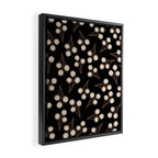 Cotton Stems Botanical Pattern in Brown, Cream, and Black II Framed Canvas Print Gallery Image 2