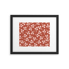 Cotton Stems Botanical Pattern in Pale Blush Pink and Red Soil Rust Framed Art Print Gallery Image 5