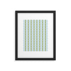 Country Cottage Petite Willoughby Stripe Pattern in Light Blue and Sage Green Framed Art Print Gallery Image 6