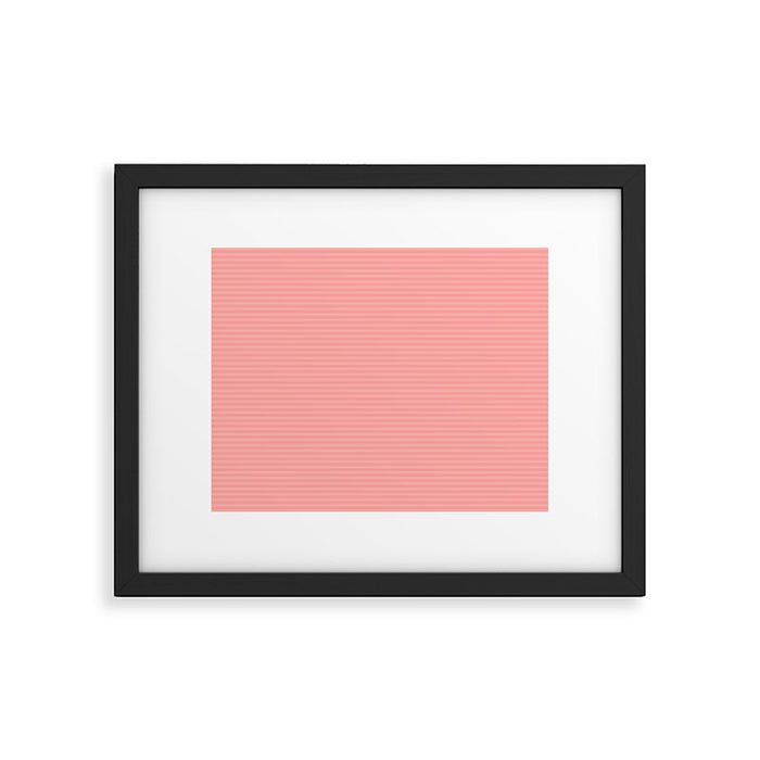 Cozy Blush Pink Ultra Fine Pastel Stripe Pattern  Framed Art Print Gallery Image 1