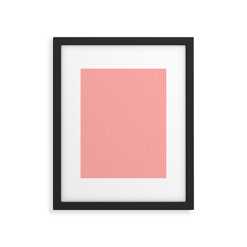 Cozy Blush Pink Ultra Fine Stripe Vertical Pattern Framed Art Print Gallery Image 5
