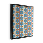 Cozy Country Vintage Floral Jonnty Flowers and Stripes Pattern Framed Canvas Print Gallery Image 2