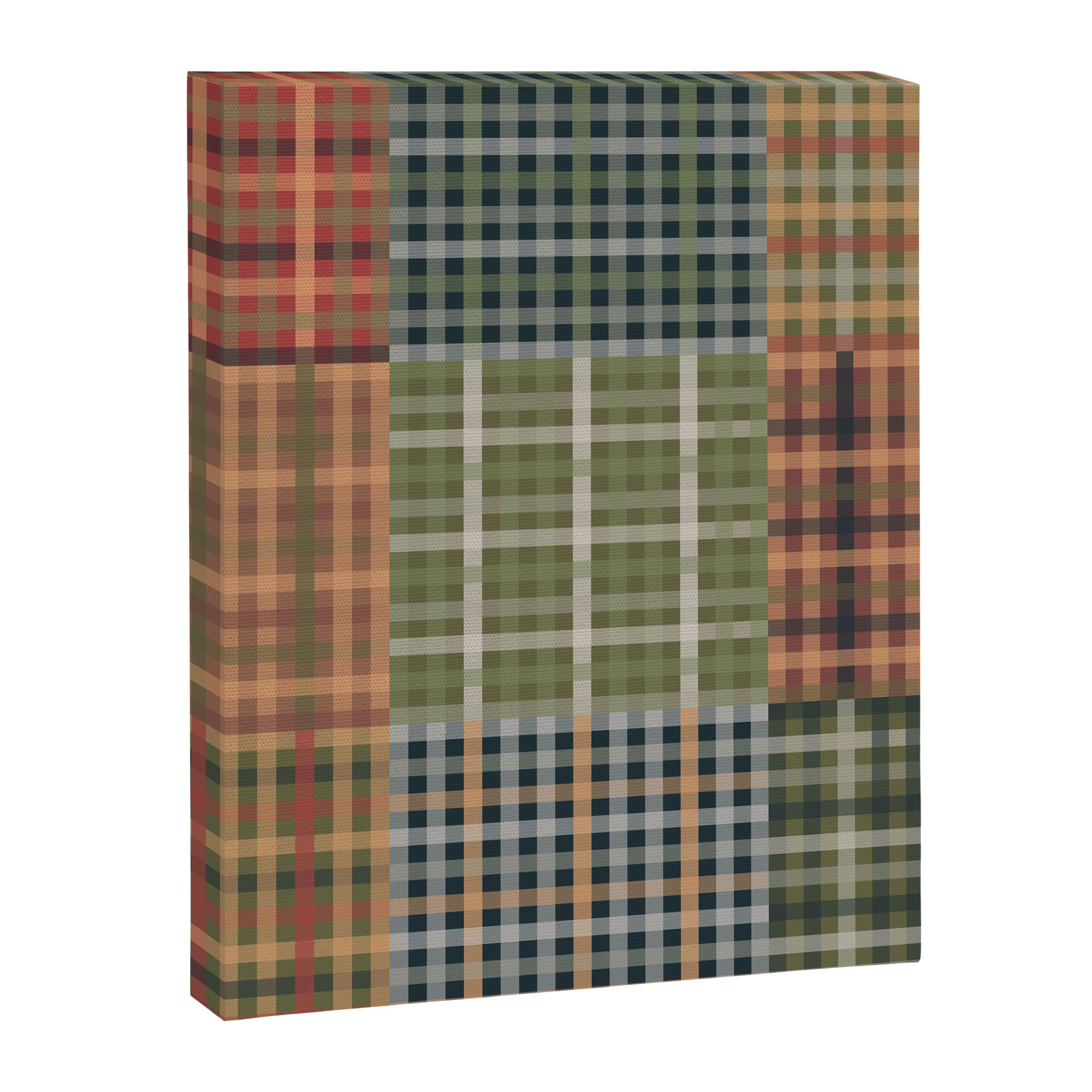 Cozy Gingham Patchwork Autumn Winter Pattern Canvas Print Gallery Image 3