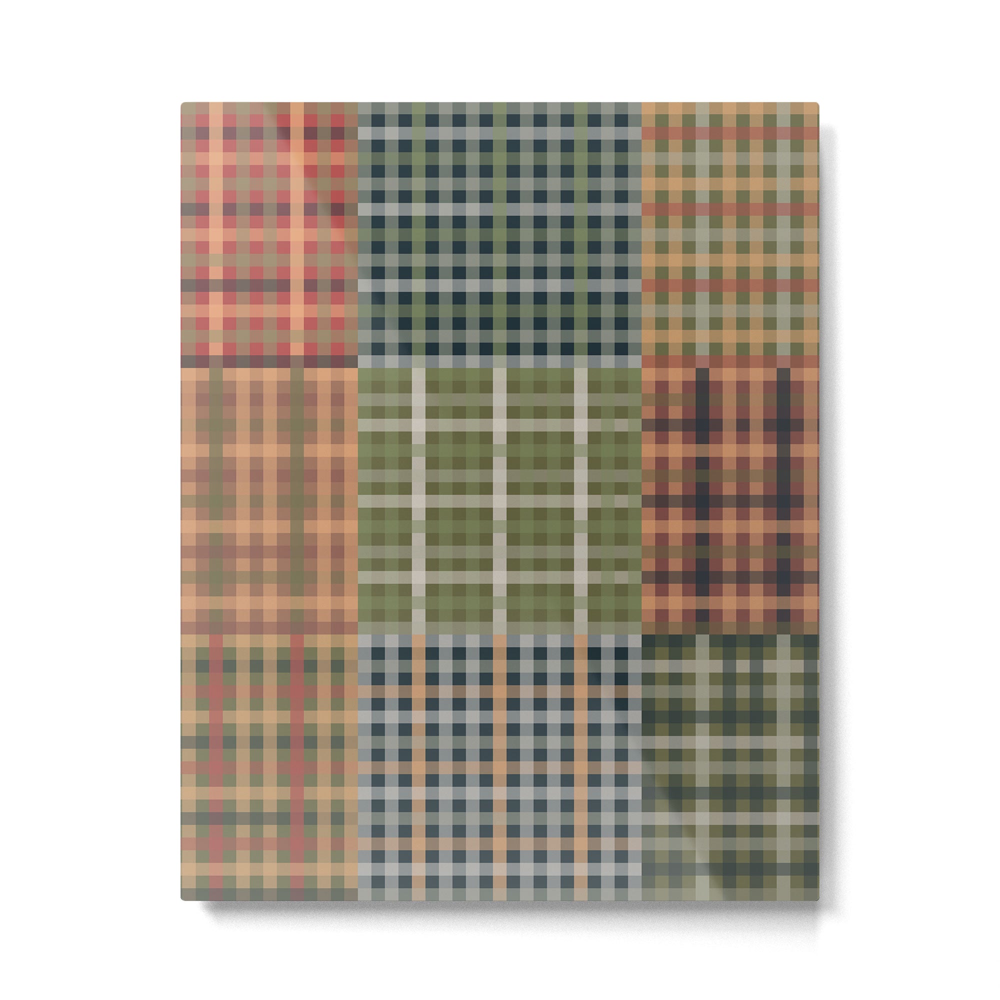 Cozy Gingham Patchwork Autumn Winter Pattern Metal Print Gallery Image 6