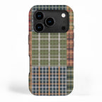 Cozy Gingham Patchwork Autumn Winter Pattern iPhone Case Gallery Image 1