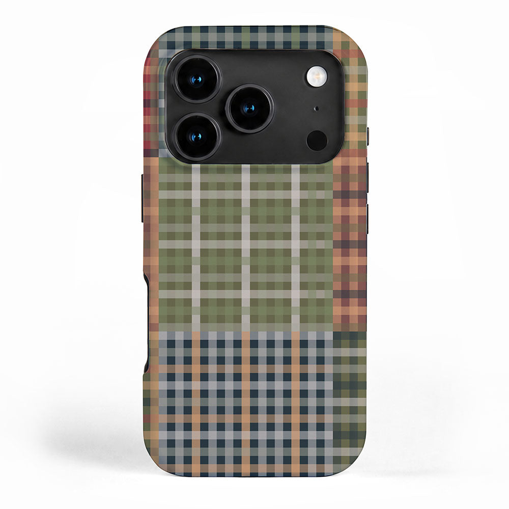 Cozy Gingham Patchwork Autumn Winter Pattern iPhone Case Gallery Image 1