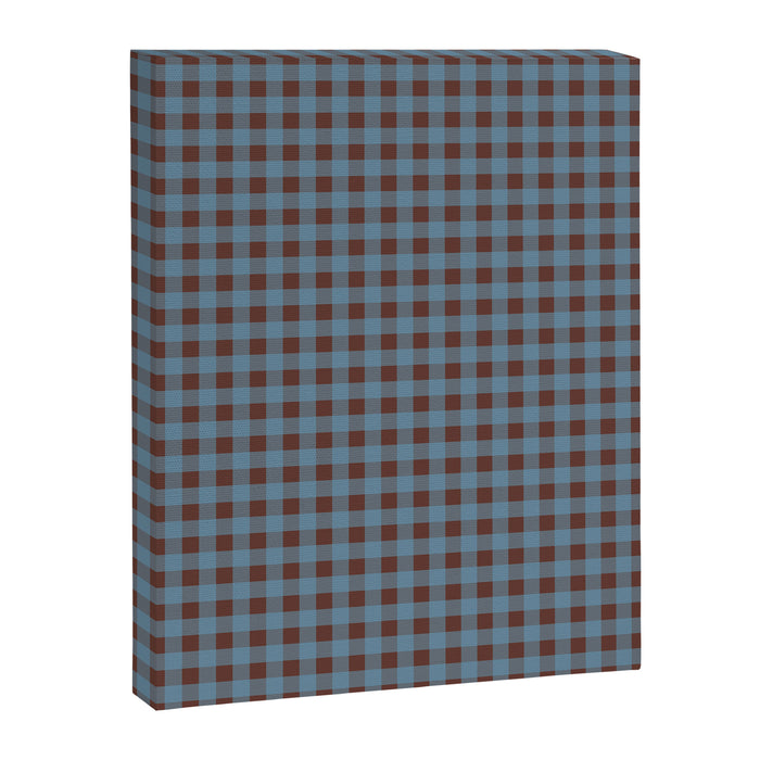 Cozy Gingham Plaid Eclectic Checkered Pattern in Brown and Blue Canvas Print Gallery Image 1